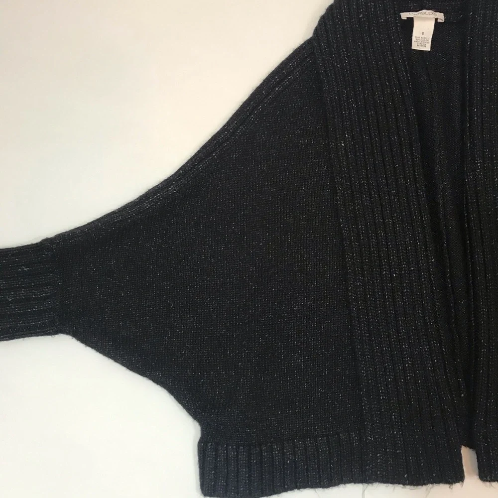 Harold’s Cropped Open Shrug Sweater, Black, S